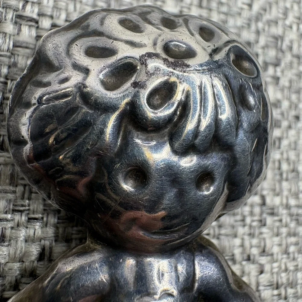 Taxco Mexico 925 Sterling Silver Rag Doll Girl Pendant Slide Vintage Folk Art